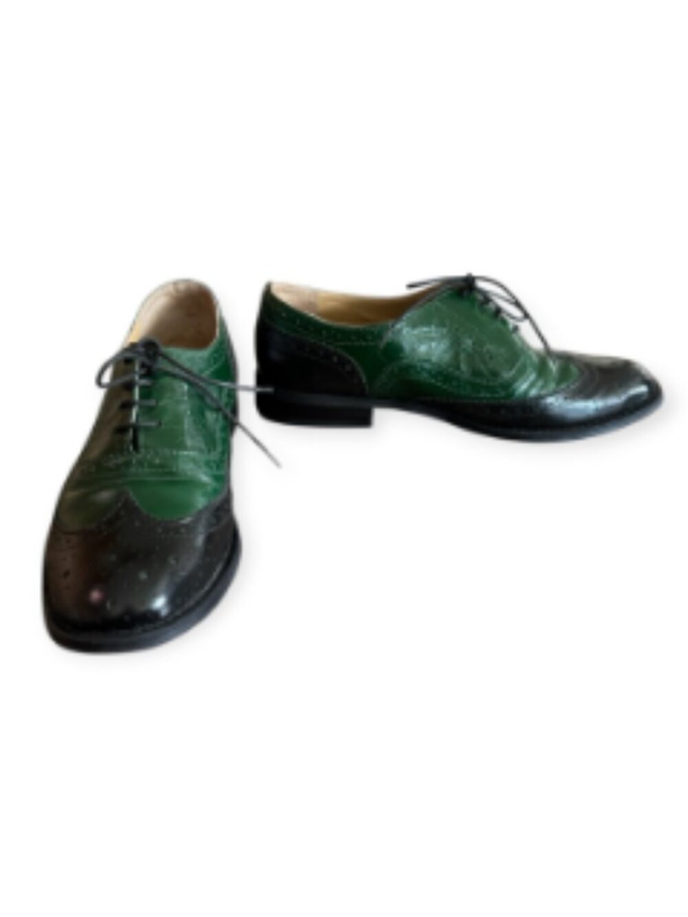 Steven by Steve Madden Melin Green Black Patent Oxford Shoes Size 8
